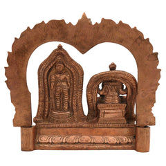 Bronze Sri Venkateswara Balaji with Padmavathi Idol panchaloha Murti with Prabhavali & Peetam, Traditional South Indian Venkateshwara and Goddess Padmavati Sculpture,Gold, 6.5 Inch, 1 Piece
