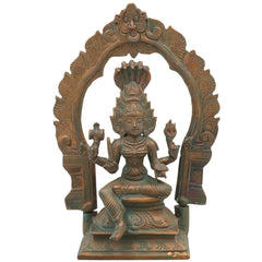 Handcrafted Bronze Mariyamman Idol | Panchaloha Goddess Statue | South Indian Village Goddess Murti | Traditional Chola Art Mariamma Sculpture,Brown, 9 Inch, 1 Piece