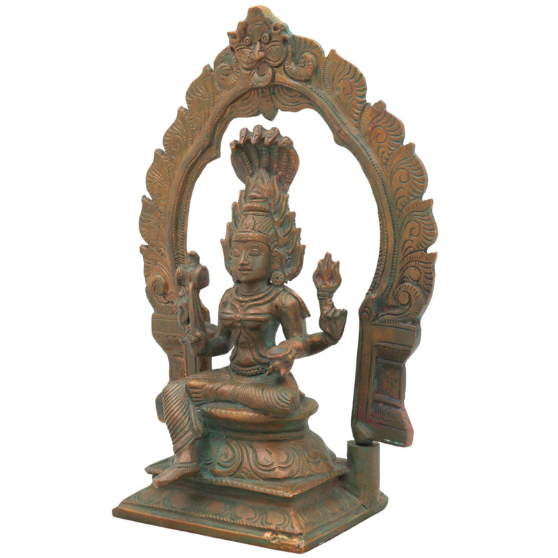 Handcrafted Bronze Mariyamman Idol | Panchaloha Goddess Statue | South Indian Village Goddess Murti | Traditional Chola Art Mariamma Sculpture,Brown, 9 Inch, 1 Piece