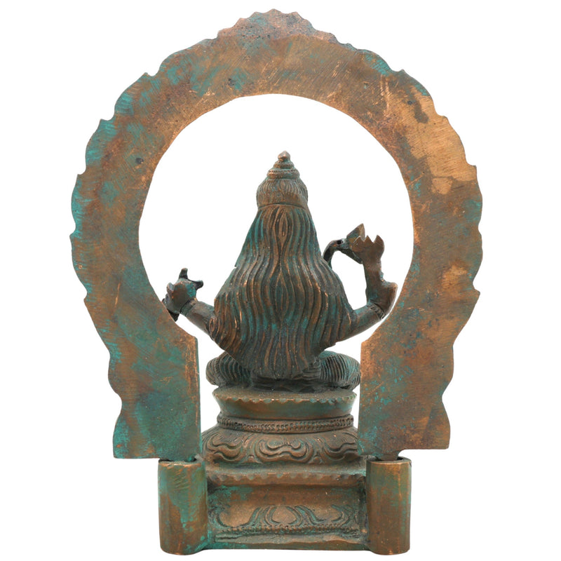 Handcrafted Bronze Mariamman Idol with Prabhavali – Authentic Panchaloha Goddess Sculpture, Samayapuram Mariamman, Maha Mariamman, Tamil Nadu Temple Murti,Brown, 6.5 Inch, 1 Piece