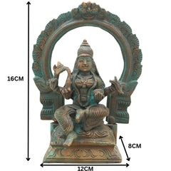 Handcrafted Bronze Mariamman Idol with Prabhavali – Authentic Panchaloha Goddess Sculpture, Samayapuram Mariamman, Maha Mariamman, Tamil Nadu Temple Murti,Brown, 6.5 Inch, 1 Piece
