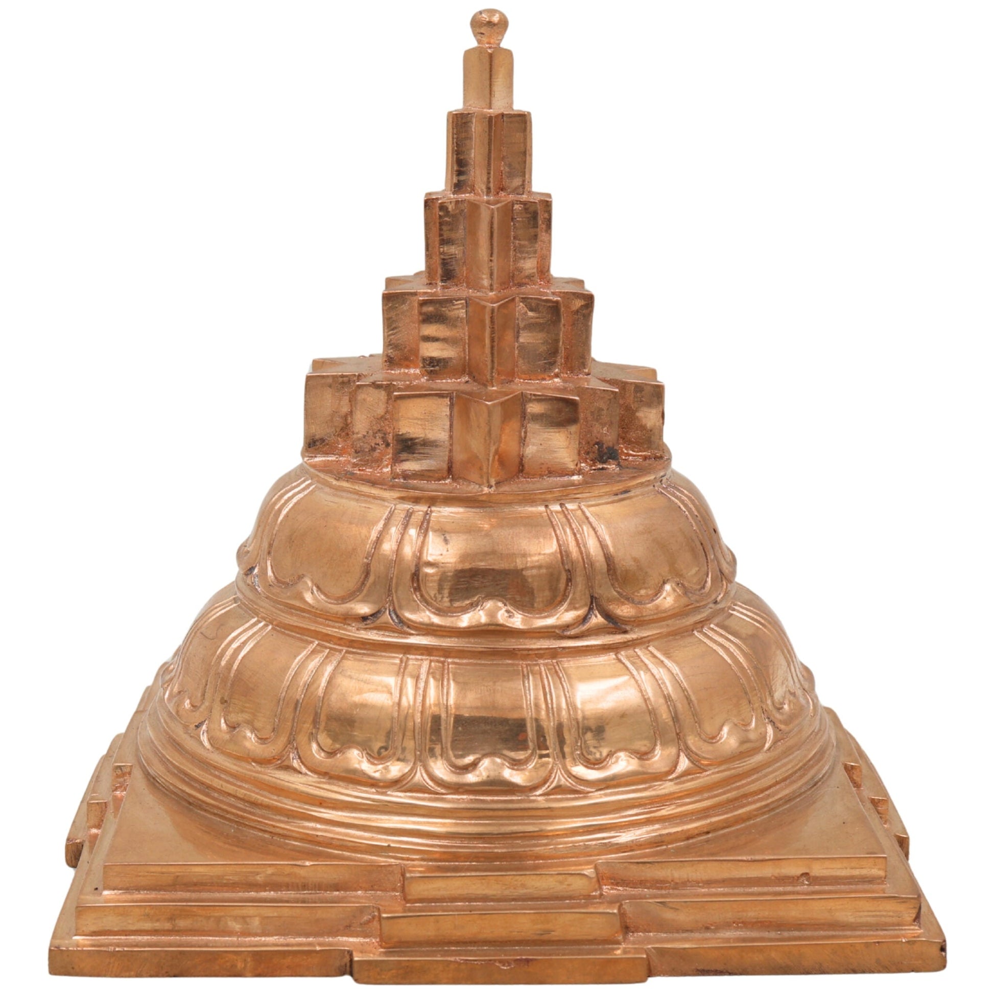 Handcrafted Panchaloha Sree Yantra Idol | Shri Chakra, Sri Meru, Shri Yantra Sacred Geometry Bronze Statue for Home, Temple & Puja Decor,Gold, 7 Inch, 1 Piece