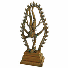 Lord Tandav Shiva Idol – Handcrafted Panchaloha Masterpiece for Divine Grace|panchaloha sculpture for puja & home decor,Brown, 36 Inch, 1 Piece