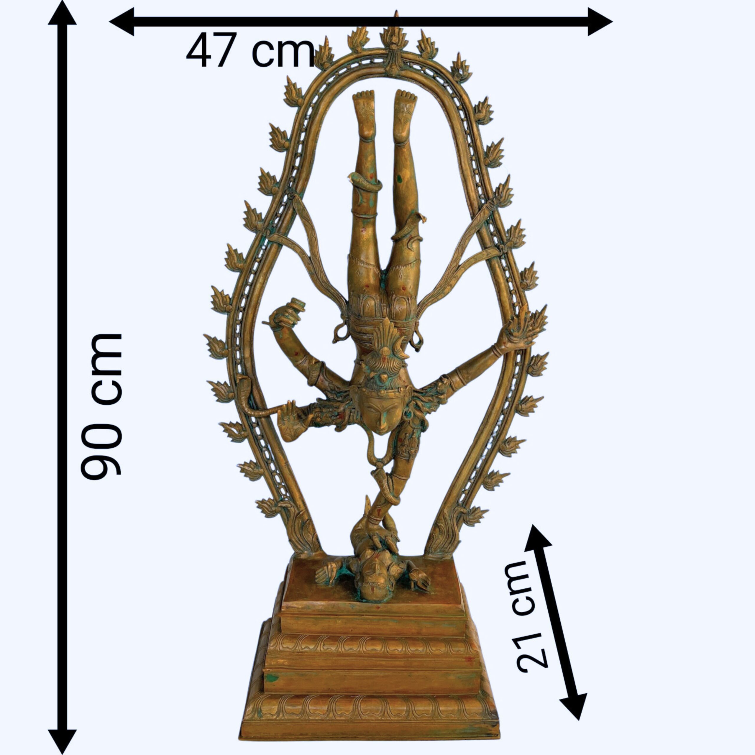 Lord Tandav Shiva Idol – Handcrafted Panchaloha Masterpiece for Divine Grace|panchaloha sculpture for puja & home decor,Brown, 36 Inch, 1 Piece