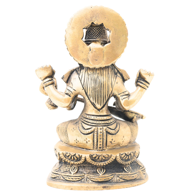 Brass Goddess Saraswati Idol, Sarasvati Murti, Vidya Devi Figurine, Saraswathi Vigraha For Puja And Home Decor,Gold, 7 Inch, 1 Piece