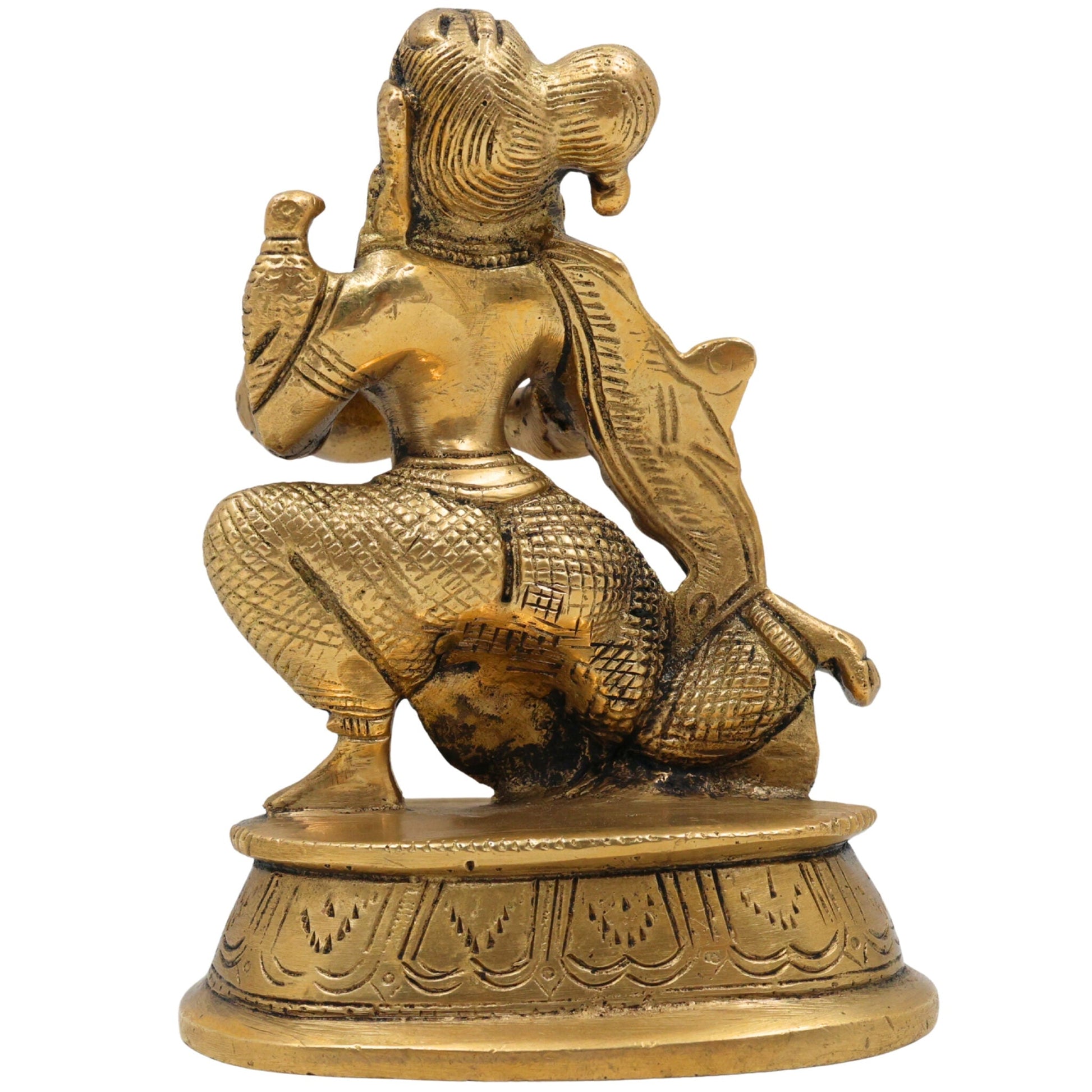 Brass Deepalakshmi Diya Lady Idol, Kuthu Vilakku Lakshmi, Pital Deepa Devi Murti, Vilakku Amma Lamp Goddess Statue for Pooja & Decor,Gold, 5 Inch, 1 Piece