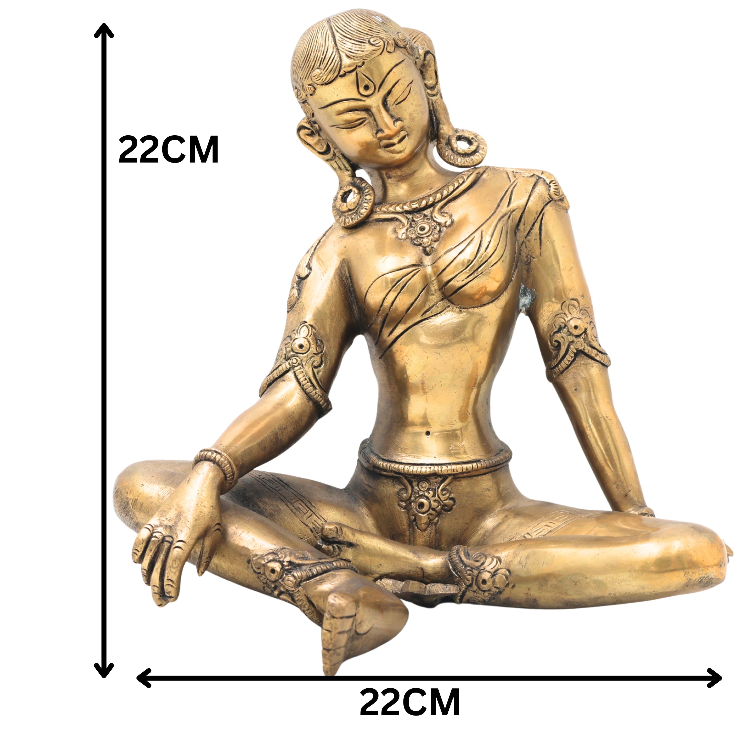Brass Parvati Face Idol, Gauri Uma Mahadevi Shailaputri Murti for Puja, Decor & Spiritual Gifts,Gold, 9 Inch, 1 Piece