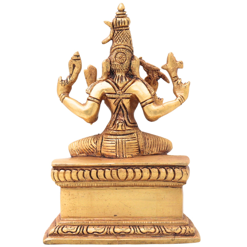 Brass Rajarajeshwari, Tripura Sundari, Lalita Devi, Kamakshi, Shodashi, Kameshwari Idol, Handcrafted Hindu Goddess Sculpture Murti Statue Vigraha for Pooja & Home Temple Decor, Gold, 8 Inch, 1 Piece