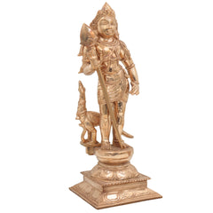Handcrafted Panchaloha Murugan Idol – Bronze Subramanya | Skanda | Karthikeya | Vel Murugan Statue for Home Temple & Pooja,Gold, 12 Inch, 1 Piece