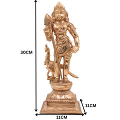 Handcrafted Panchaloha Murugan Idol – Bronze Subramanya | Skanda | Karthikeya | Vel Murugan Statue for Home Temple & Pooja,Gold, 12 Inch, 1 Piece