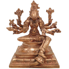 Handmade Bronze Varahi Idol | Authentic Panchaloha Varahi Murti | Traditional South Indian Goddess Sculpture,Gold, 6 Inch, 1 Piece