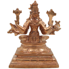 Handmade Bronze Varahi Idol | Authentic Panchaloha Varahi Murti | Traditional South Indian Goddess Sculpture,Gold, 6 Inch, 1 Piece