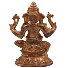 Handcrafted Bronze Ganesha Idol, Panchaloha Vinayaka Ganpati Murti, Ekadanta Vighnaharta Ganesh Statue for Home, Temple & Gifts,Gold, 3.5 Inch, 1 Piece