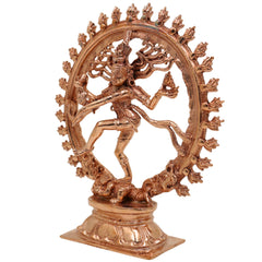 Bronze Handcrafted Nataraja Idol | Lord of Dance Shiva Statue | Chola Art Panchaloha Nritya Murti | Ananda Tandava Shiva Figurine, Gold, 6 Inch, 1 Piece