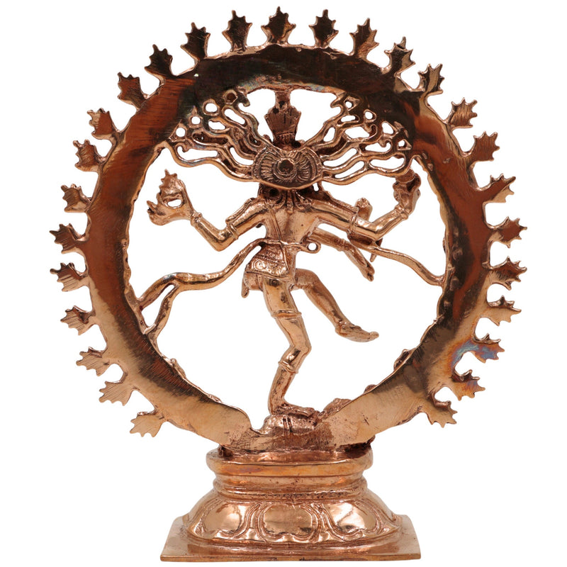 Bronze Handcrafted Nataraja Idol | Lord of Dance Shiva Statue | Chola Art Panchaloha Nritya Murti | Ananda Tandava Shiva Figurine, Gold, 6 Inch, 1 Piece