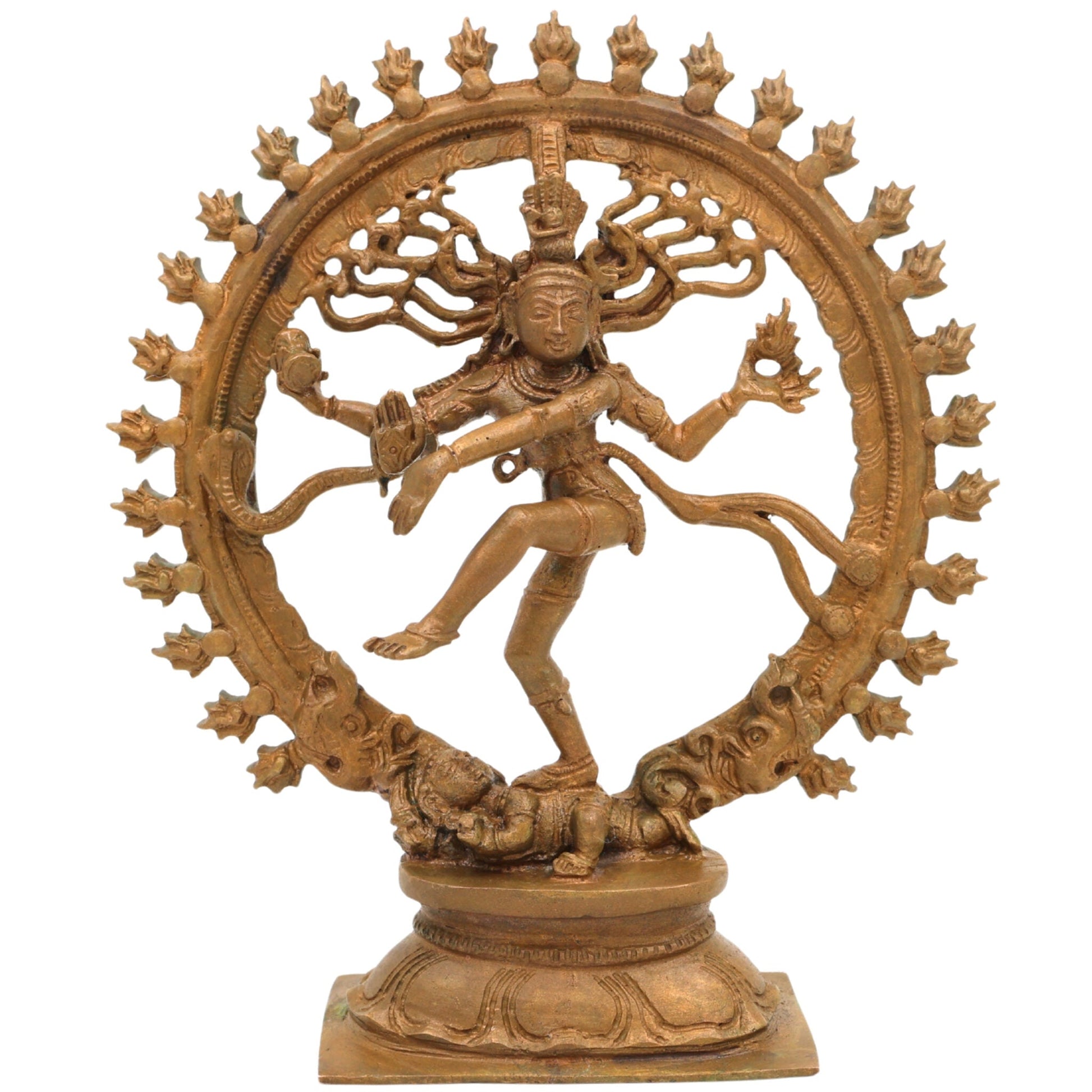 Bronze Nataraja Murti, Panchaloha Dancing Shiva Idols, Natraja Statue, Natraj Silai,Gold, 6 Inch, 1 Piece