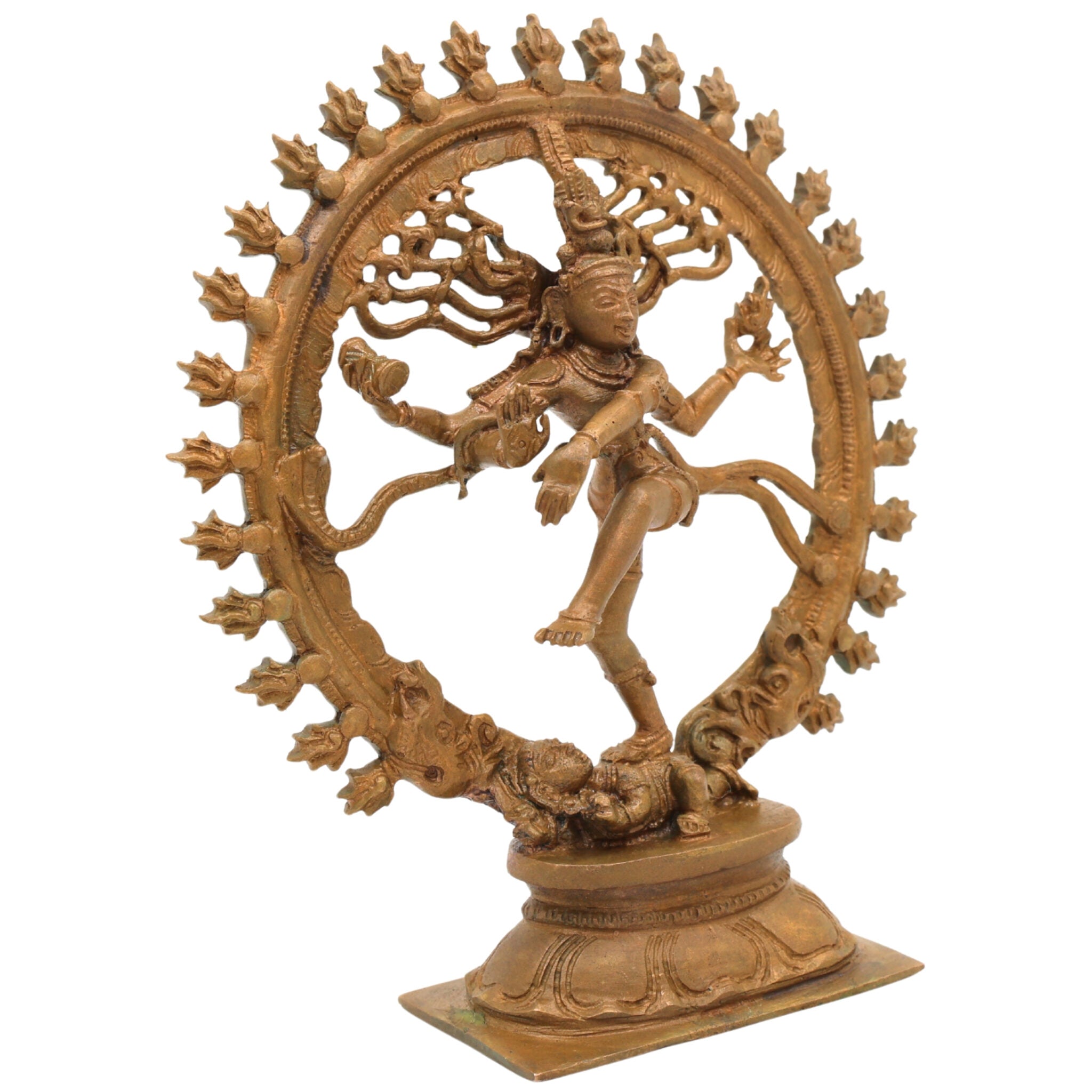 Bronze Nataraja Murti, Panchaloha Dancing Shiva Idols, Natraja Statue, Natraj Silai,Gold, 6 Inch, 1 Piece