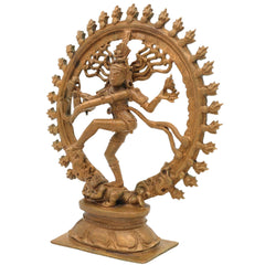 Bronze Nataraja Murti, Panchaloha Dancing Shiva Idols, Natraja Statue, Natraj Silai,Gold, 6 Inch, 1 Piece