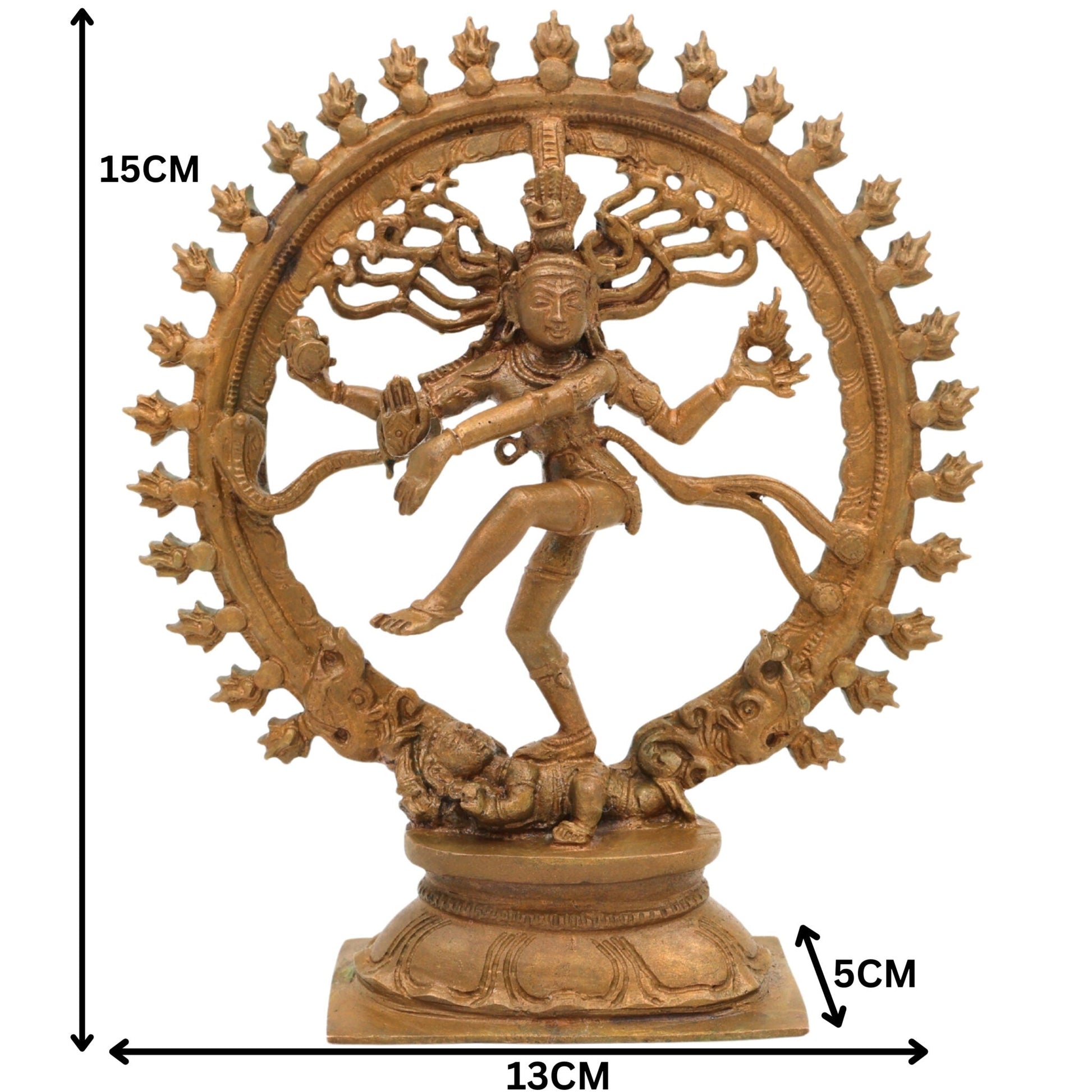 Bronze Nataraja Murti, Panchaloha Dancing Shiva Idols, Natraja Statue, Natraj Silai,Gold, 6 Inch, 1 Piece