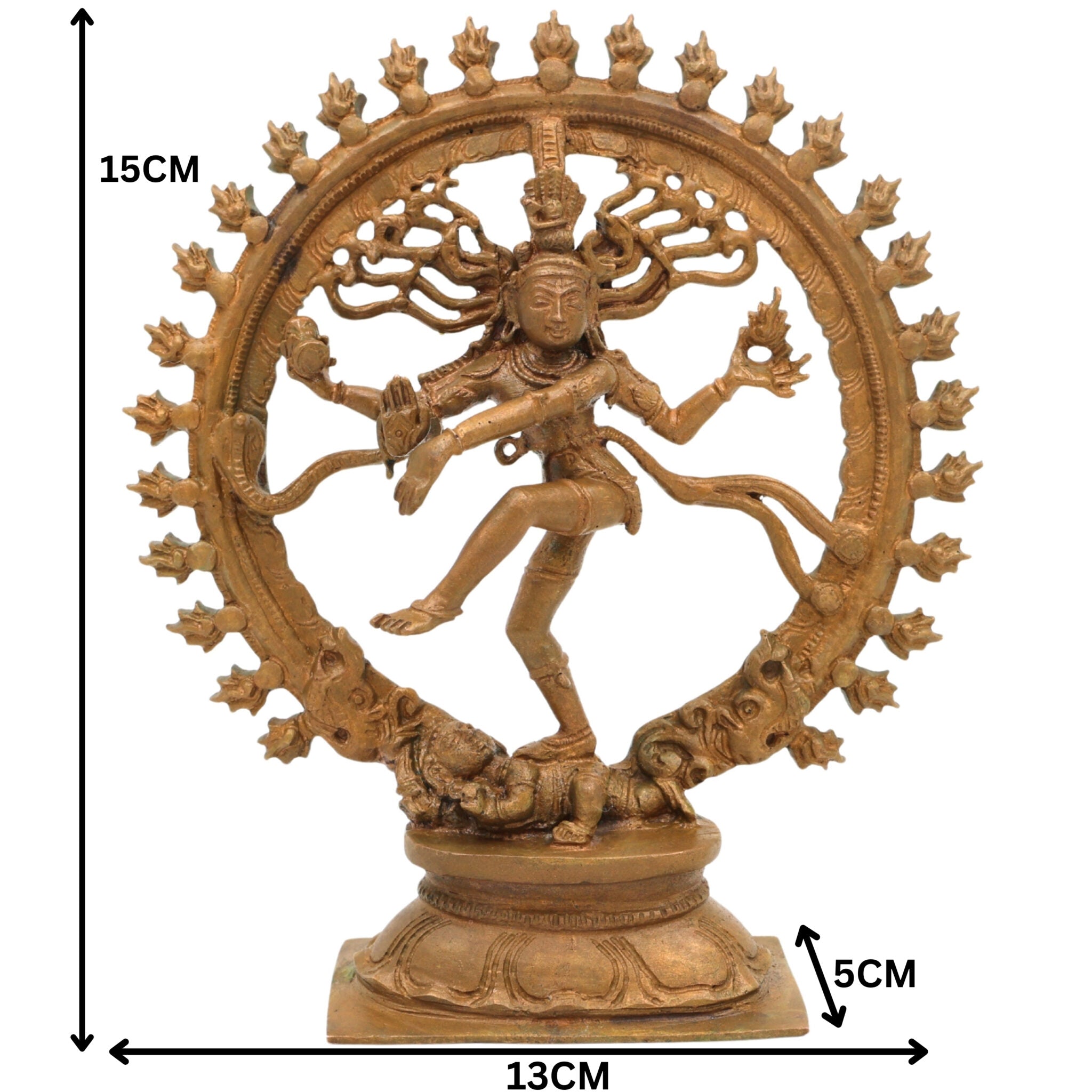 Bronze Nataraja Murti, Panchaloha Dancing Shiva Idols, Natraja Statue, Natraj Silai,Gold, 6 Inch, 1 Piece