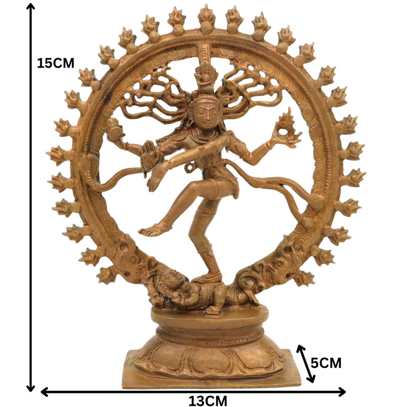 Bronze Nataraja Murti, Panchaloha Dancing Shiva Idols, Natraja Statue, Natraj Silai,Gold, 6 Inch, 1 Piece