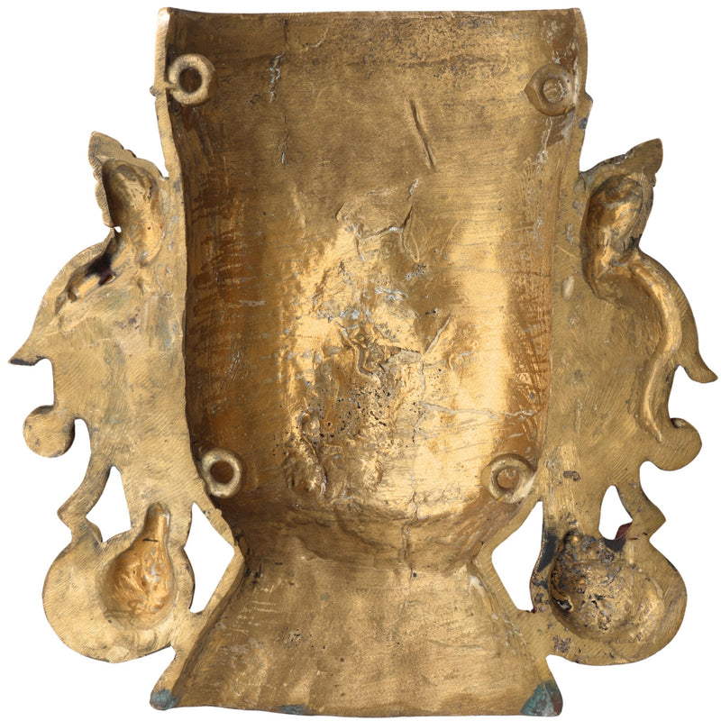 Handcrafted Bronze Panchaloha Sringar Face Idol for Shiva, Vishnu – Traditional South Indian Wax Casting, Antique Temple Murti, Handmade Panchadhatu Alloy Statue,Gold, 12.5 Inch, 1 Piece