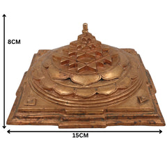 Handmade Bronze Sri Yantra Idol, Panchaloha Sacred Shri Chakra Sculpture for Home, Temple, Puja & Vastu Decor,Gold, 3 Inch, 1 Piece