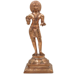 Handcrafted Bronze Manikkavacakar Idol | Panchaloha Manikkavachakar Statue | Tamil Shaiva Saint Murti for Temple & Home Decor,Gold, 11.5 Inch, 1 Piece