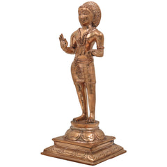 Handcrafted Bronze Manikkavacakar Idol | Panchaloha Manikkavachakar Statue | Tamil Shaiva Saint Murti for Temple & Home Decor,Gold, 11.5 Inch, 1 Piece