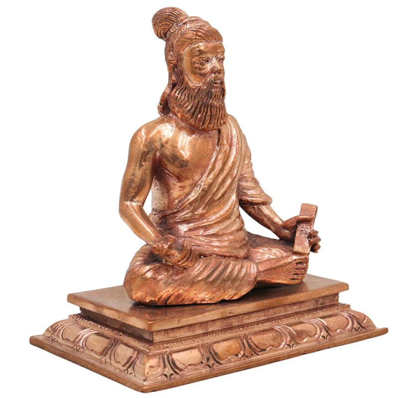 Handmade Bronze Thiruvalluvar Idol | Panchaloha Valluvar Statue | Traditional Tamil Poet Sculpture | Authentic South Indian Panchadhatu Murti,Gold, 5 Inch, 1 Piece