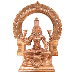 Handcrafted Bronze Mahalakshmi Idol | Panchaloha Goddess Maha Lakshmi Kamala Devi Statue for Pooja, Temple, Home Decor & Diwali Gift, Gold, 7.5 Inch, 1 Piece
