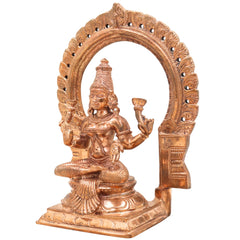 Handcrafted Bronze Mahalakshmi Idol | Panchaloha Goddess Maha Lakshmi Kamala Devi Statue for Pooja, Temple, Home Decor & Diwali Gift, Gold, 7.5 Inch, 1 Piece