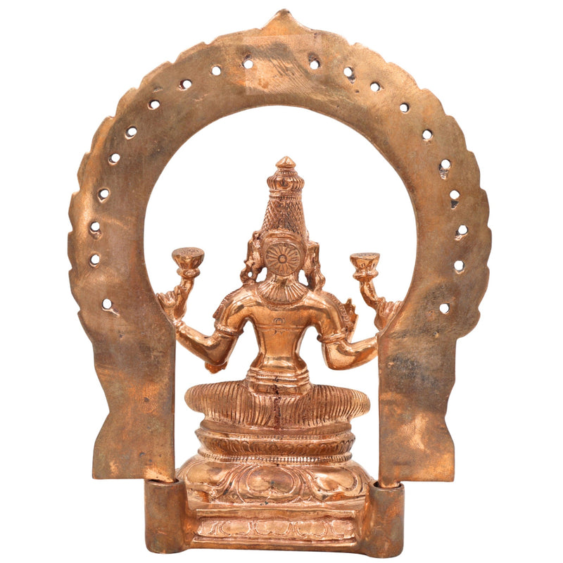 Handcrafted Bronze Mahalakshmi Idol | Panchaloha Goddess Maha Lakshmi Kamala Devi Statue for Pooja, Temple, Home Decor & Diwali Gift, Gold, 7.5 Inch, 1 Piece