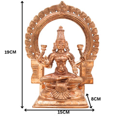 Handcrafted Bronze Mahalakshmi Idol | Panchaloha Goddess Maha Lakshmi Kamala Devi Statue for Pooja, Temple, Home Decor & Diwali Gift, Gold, 7.5 Inch, 1 Piece