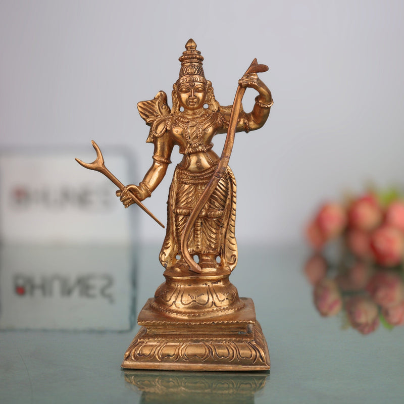 Handcrafted Panchaloha Shri Rama Idol | Traditional Bronze Ramachandra Murti | Lord Raghunath Statue for Home & Temple Decor,Gold, 6.5 Inch, 1 Piece