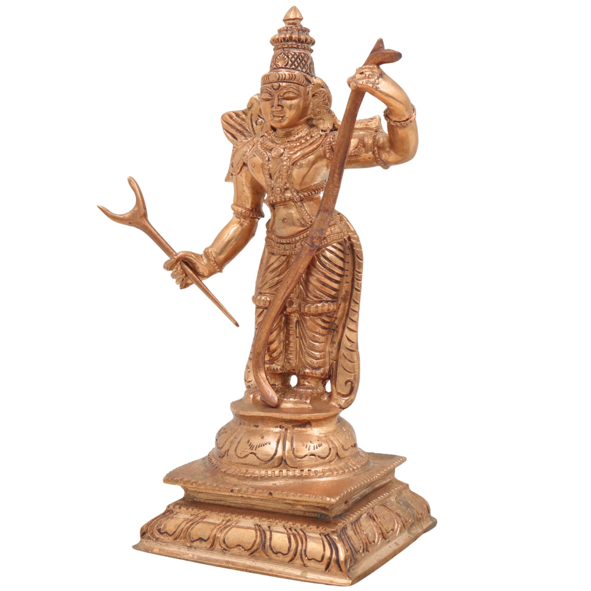 Handcrafted Panchaloha Shri Rama Idol | Traditional Bronze Ramachandra Murti | Lord Raghunath Statue for Home & Temple Decor,Gold, 6.5 Inch, 1 Piece