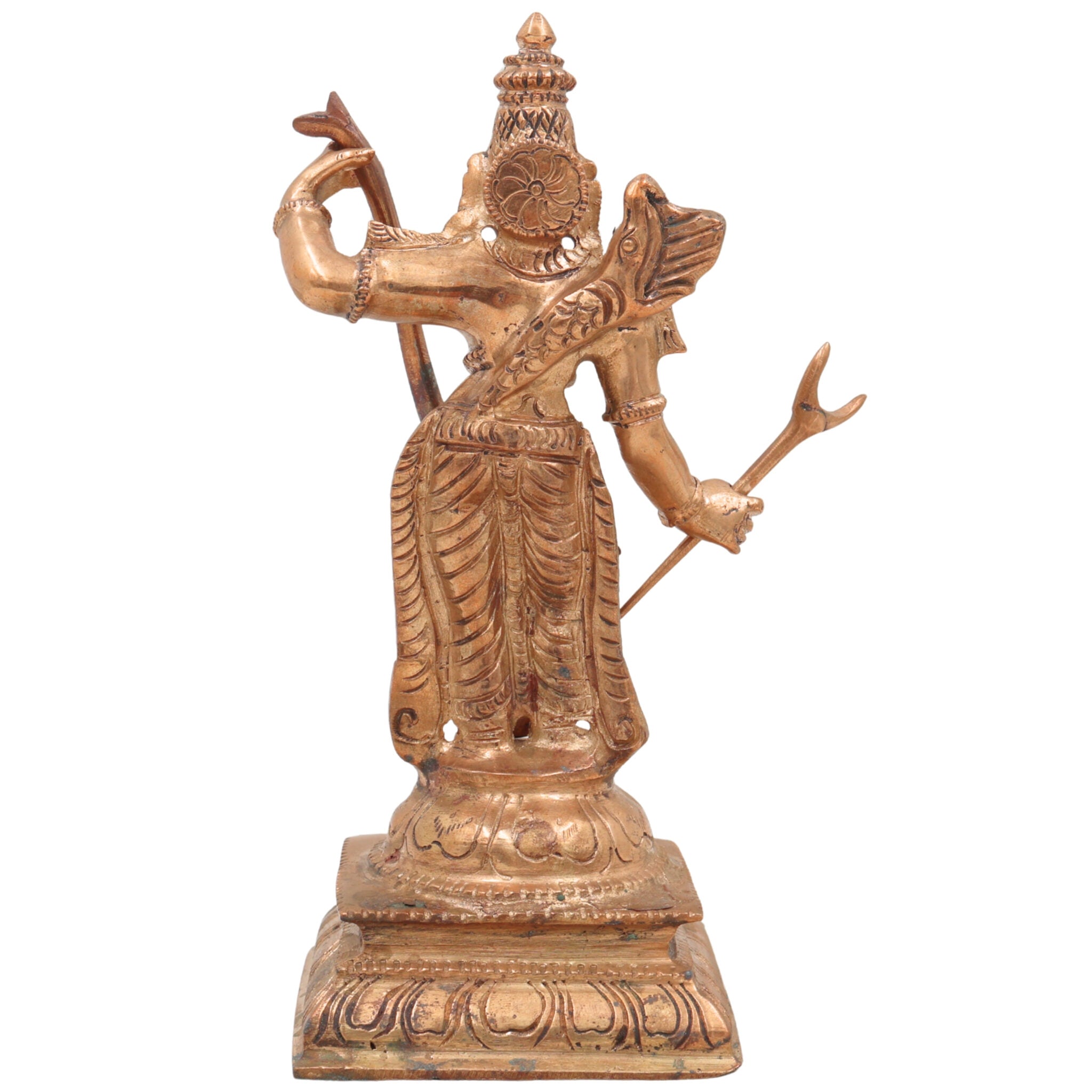 Handcrafted Panchaloha Shri Rama Idol | Traditional Bronze Ramachandra Murti | Lord Raghunath Statue for Home & Temple Decor,Gold, 6.5 Inch, 1 Piece
