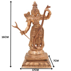 Handcrafted Panchaloha Shri Rama Idol | Traditional Bronze Ramachandra Murti | Lord Raghunath Statue for Home & Temple Decor,Gold, 6.5 Inch, 1 Piece