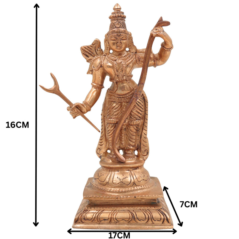 Handcrafted Panchaloha Shri Rama Idol | Traditional Bronze Ramachandra Murti | Lord Raghunath Statue for Home & Temple Decor,Gold, 6.5 Inch, 1 Piece
