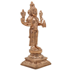 Handmade Bronze Dhanvantari Idol | Panchaloha Ayurvedic God Statue | Lord of Medicine & Healing Murti,Gold, 6.5 Inch, 1 Piece