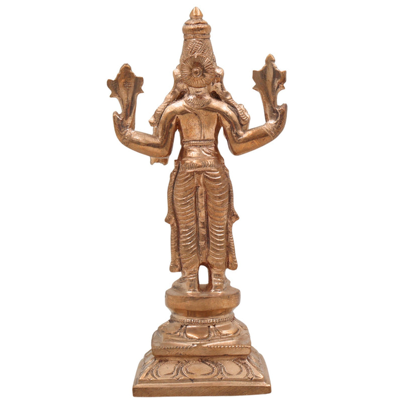 Handmade Bronze Dhanvantari Idol | Panchaloha Ayurvedic God Statue | Lord of Medicine & Healing Murti,Gold, 6.5 Inch, 1 Piece