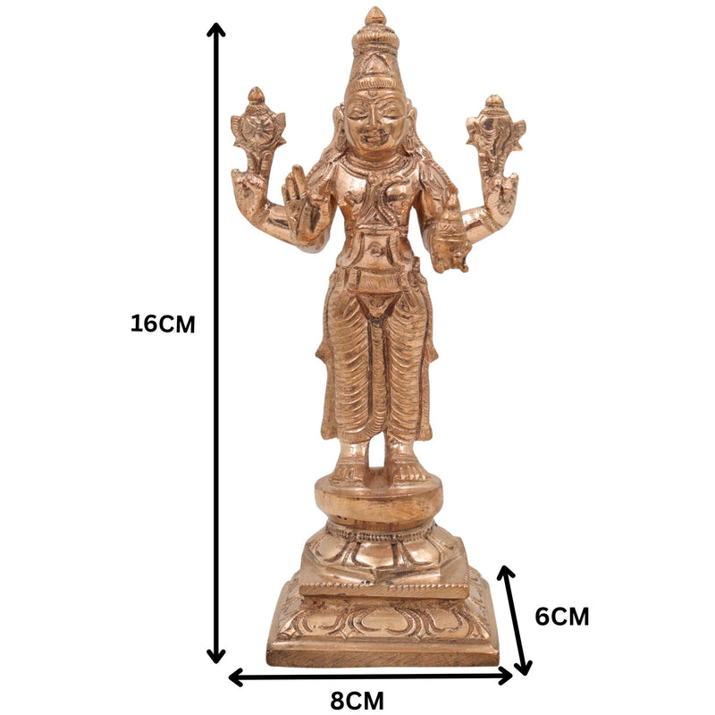 Handmade Bronze Dhanvantari Idol | Panchaloha Ayurvedic God Statue | Lord of Medicine & Healing Murti,Gold, 6.5 Inch, 1 Piece