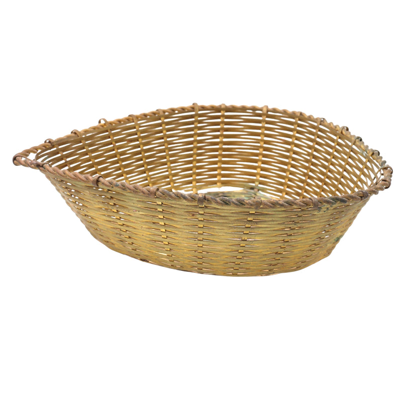 Brass Fruit Bowl Peetal Phal Dani, Traditional Indian Pittal Pitala Decorative Vellikal Fruit Tokri,Gold, 2.5 Inch, 1 Piece