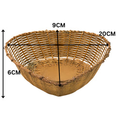 Brass Fruit Bowl Peetal Phal Dani, Traditional Indian Pittal Pitala Decorative Vellikal Fruit Tokri,Gold, 2.5 Inch, 1 Piece
