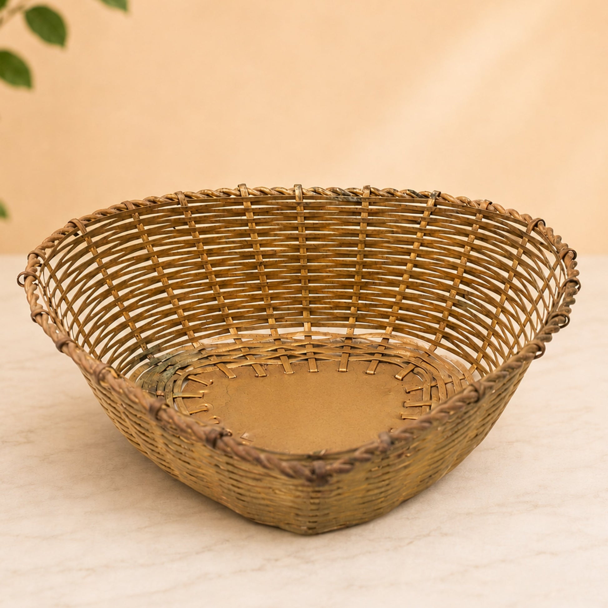 Brass Fruit Bowl Peetal Phal Dani Pital Phal Thali Pittal Decorative Velli Pittalam Bowl Traditional Indian Pooja Decor,Gold, 2 Inch, 1 Piece