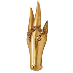 Brass Bull Face Wall Hanging – Nandhi Head | Nandi Face Ox Sculpture for Home Decor & Gifting, Gold, 12 Inch, 1 Piece