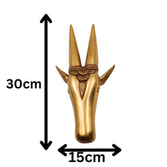 Brass Bull Face Wall Hanging – Nandhi Head | Nandi Face Ox Sculpture for Home Decor & Gifting, Gold, 12 Inch, 1 Piece