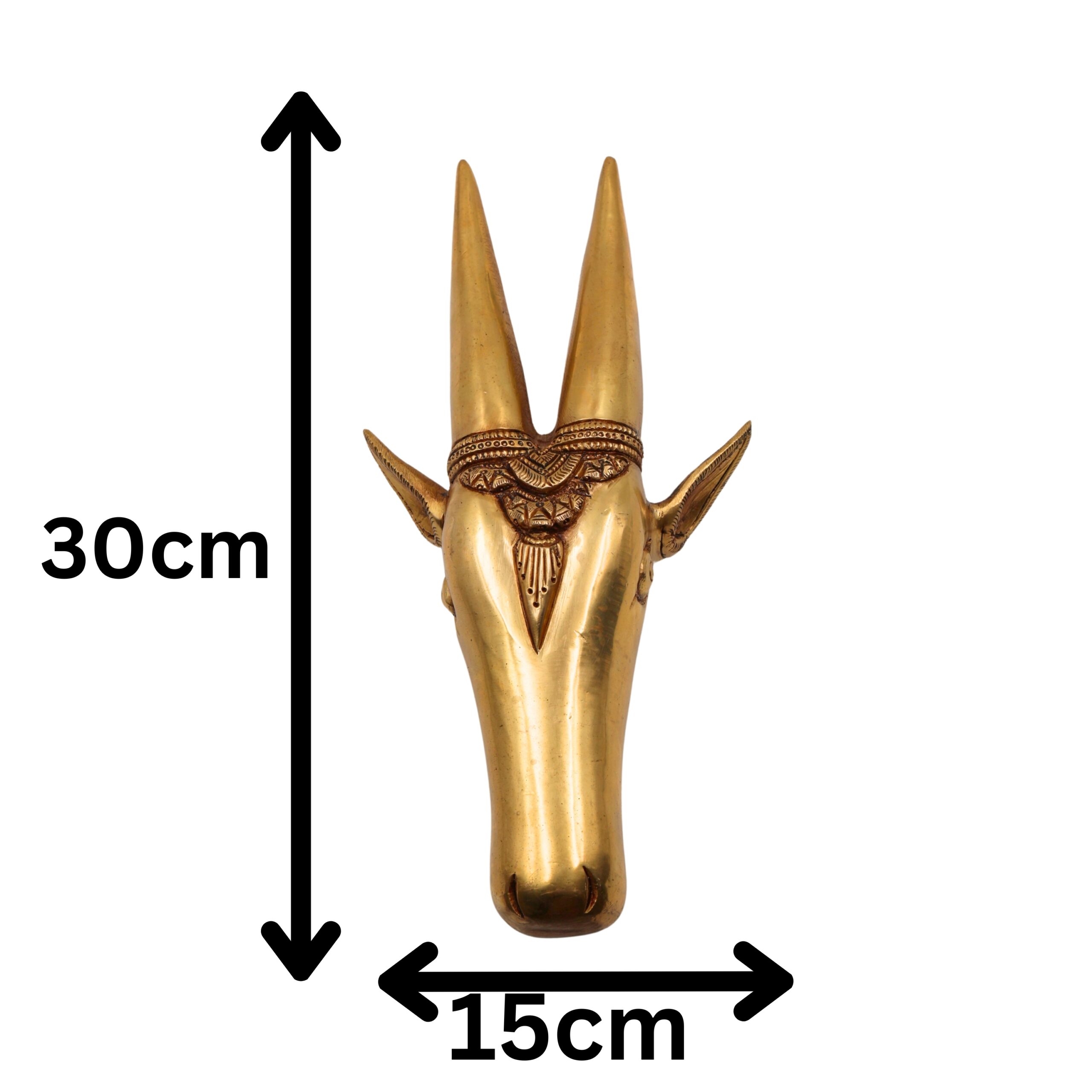 Brass Bull Face Wall Hanging – Nandhi Head | Nandi Face Ox Sculpture for Home Decor & Gifting, Gold, 12 Inch, 1 Piece