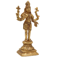 Brass Shiva Idol Mahadev Murti Bholenath Shankar Rudra Neelkanth Nataraja Pashupatinath Vishwanath Statue for Home Temple Pooja Decor Gift,Gold, 6 Inch, 1 Piece