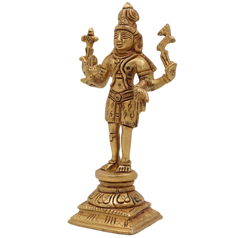 Brass Shiva Idol Mahadev Murti Bholenath Shankar Rudra Neelkanth Nataraja Pashupatinath Vishwanath Statue for Home Temple Pooja Decor Gift,Gold, 6 Inch, 1 Piece